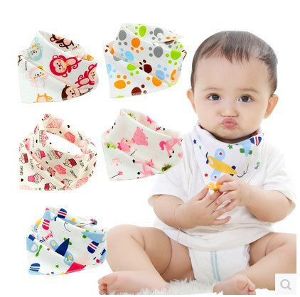 Baby Drooling Towel Baby Triangle Towel Double Layer According To The Buckle Newborn Child Headscarf Bib Scarf Spring And Summer Four Seasons