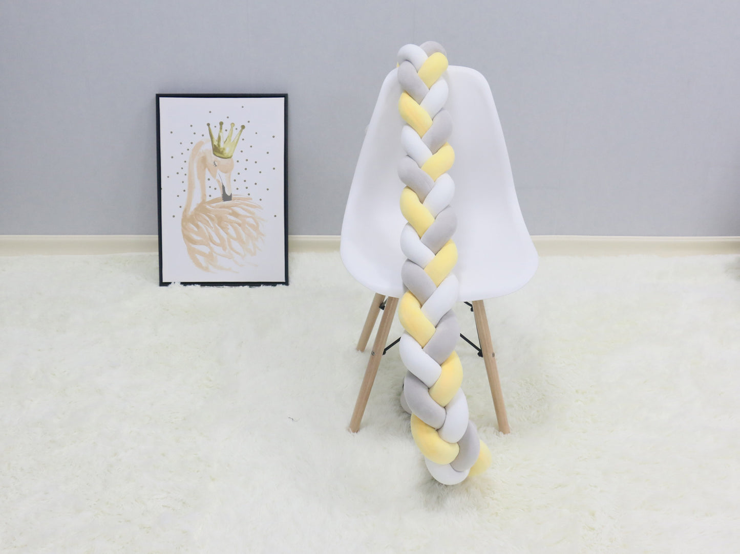 1Pcs 1M/2M/3M Baby Handmade Nodic Knot Newborn Bed Bumper Long Knotted Braid Pillow Baby Bed Bumper Knot Crib Infant Room Decor