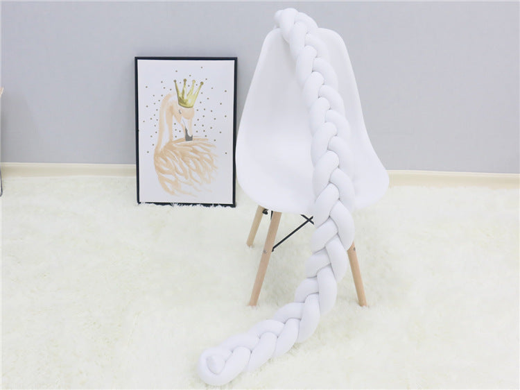 1Pcs 1M/2M/3M Baby Handmade Nodic Knot Newborn Bed Bumper Long Knotted Braid Pillow Baby Bed Bumper Knot Crib Infant Room Decor