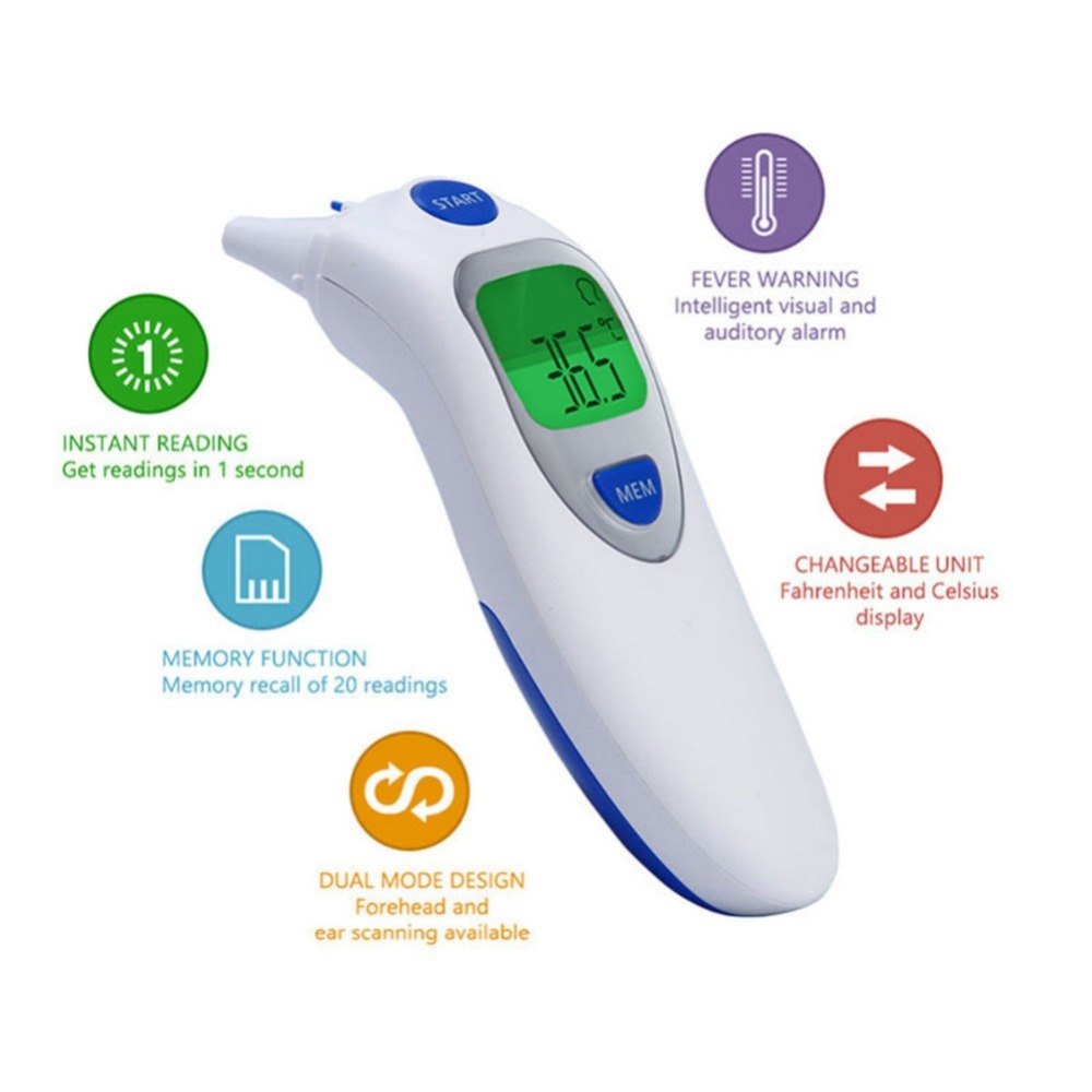 Baby Termometro Digital IR LCD Infrared Dual Mode Adult Forehead Body Ear Thermometer Measurement With Alarm Function Accurately