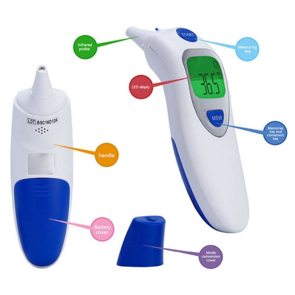 Baby Termometro Digital IR LCD Infrared Dual Mode Adult Forehead Body Ear Thermometer Measurement With Alarm Function Accurately