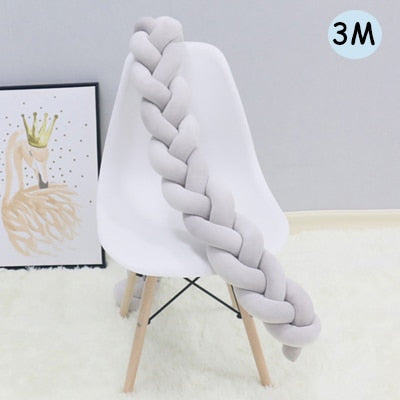 1Pcs 1M/2M/3M Baby Handmade Nodic Knot Newborn Bed Bumper Long Knotted Braid Pillow Baby Bed Bumper Knot Crib Infant Room Decor