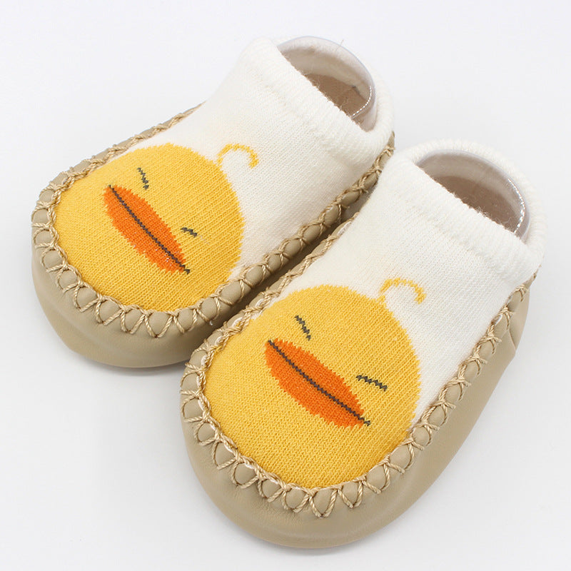 Spring And Autumn New Baby Shoes And Socks Soft Bottom Cartoon Children's Floor Toddler Socks Non-Slip Leather Bottom Cotton Socks Baby Socks