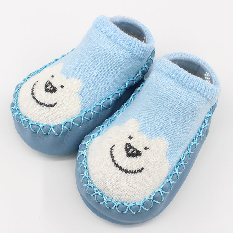 Spring And Autumn New Baby Shoes And Socks Soft Bottom Cartoon Children's Floor Toddler Socks Non-Slip Leather Bottom Cotton Socks Baby Socks