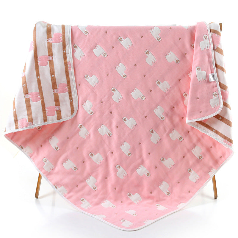 110*110cm Parent-child Baby Summer Bedding Sofa Quilt 100% Cotton Baby Blanket Child Quilt 6 Layers Muslin Swaddle for Newborns