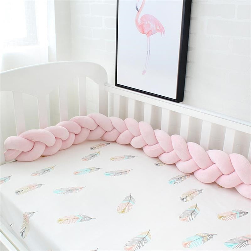 1Pcs 1M/2M/3M Baby Handmade Nodic Knot Newborn Bed Bumper Long Knotted Braid Pillow Baby Bed Bumper Knot Crib Infant Room Decor