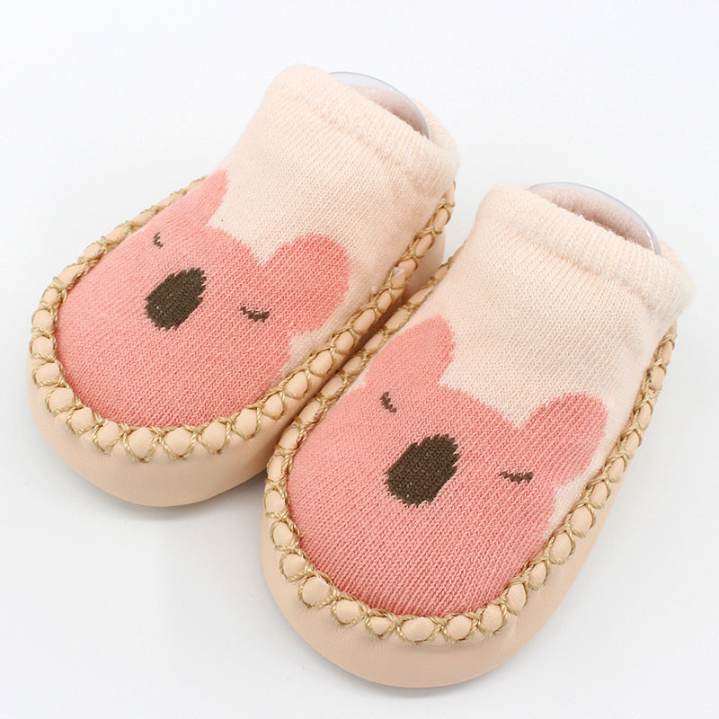 Spring And Autumn New Baby Shoes And Socks Soft Bottom Cartoon Children's Floor Toddler Socks Non-Slip Leather Bottom Cotton Socks Baby Socks