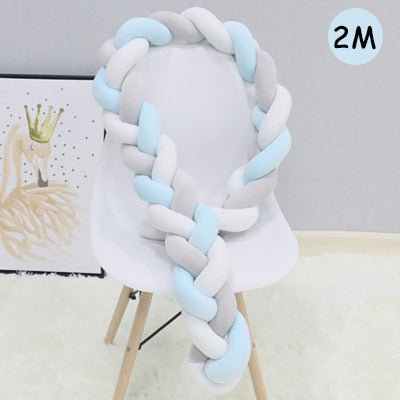 1Pcs 1M/2M/3M Baby Handmade Nodic Knot Newborn Bed Bumper Long Knotted Braid Pillow Baby Bed Bumper Knot Crib Infant Room Decor