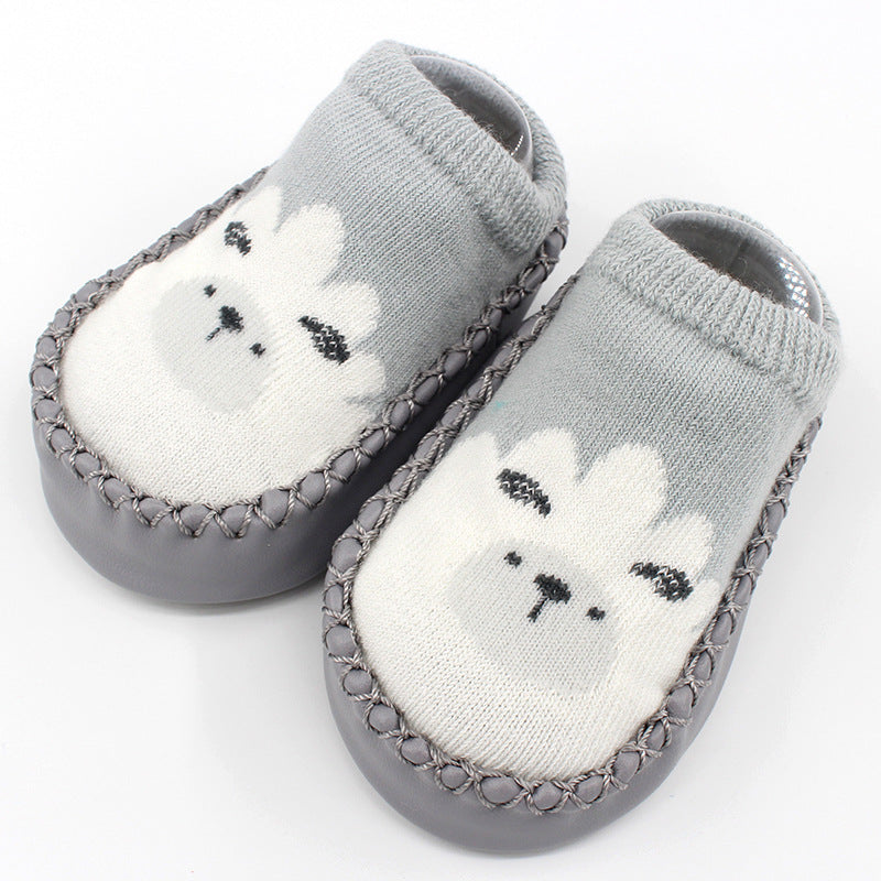 Spring And Autumn New Baby Shoes And Socks Soft Bottom Cartoon Children's Floor Toddler Socks Non-Slip Leather Bottom Cotton Socks Baby Socks