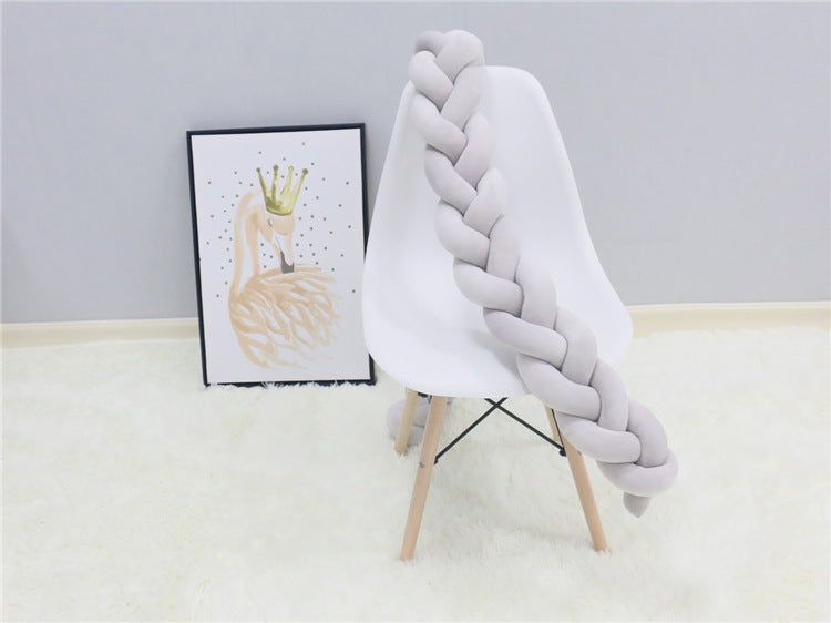 1Pcs 1M/2M/3M Baby Handmade Nodic Knot Newborn Bed Bumper Long Knotted Braid Pillow Baby Bed Bumper Knot Crib Infant Room Decor