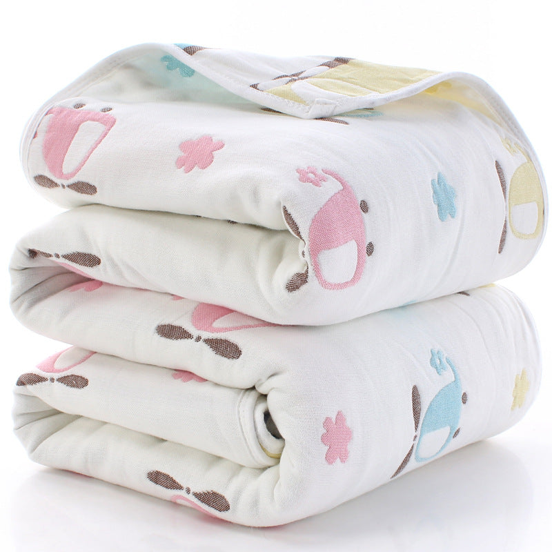 110*110cm Parent-child Baby Summer Bedding Sofa Quilt 100% Cotton Baby Blanket Child Quilt 6 Layers Muslin Swaddle for Newborns