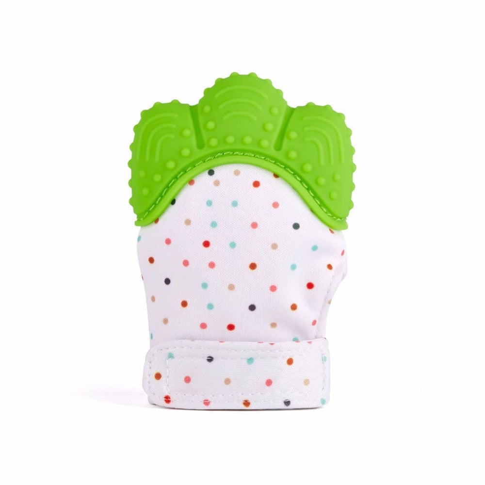 Newborn Baby Gloves Silicone Baby Mitt Teething Mitten Teething Glove Candy Wrapper Sound Teether