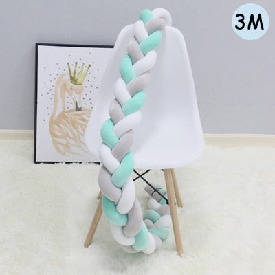 1Pcs 1M/2M/3M Baby Handmade Nodic Knot Newborn Bed Bumper Long Knotted Braid Pillow Baby Bed Bumper Knot Crib Infant Room Decor