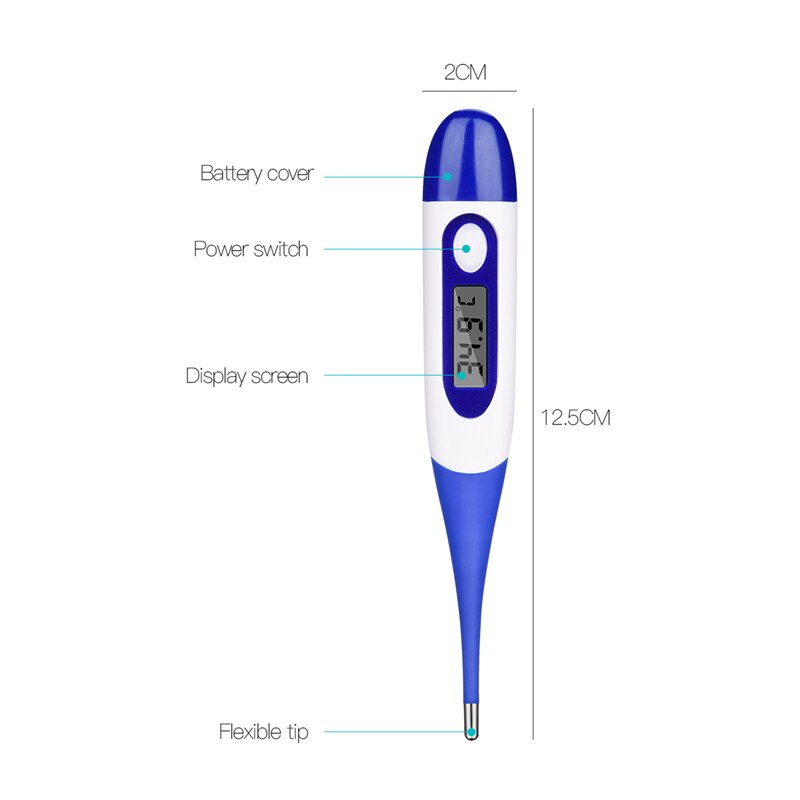 Adult And Infant Kids Baby Body Electronic Digital Temperature Electronic thermometer anal armpit LCD Display With Soft Head 37