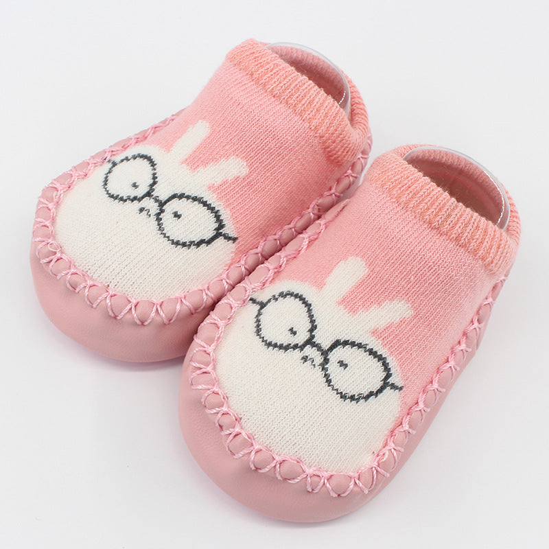 Spring And Autumn New Baby Shoes And Socks Soft Bottom Cartoon Children's Floor Toddler Socks Non-Slip Leather Bottom Cotton Socks Baby Socks