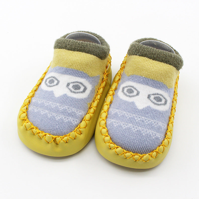 Spring And Autumn New Baby Shoes And Socks Soft Bottom Cartoon Children's Floor Toddler Socks Non-Slip Leather Bottom Cotton Socks Baby Socks