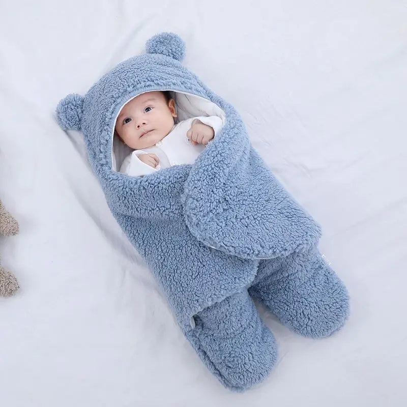 Baby Sleeping Bag Ultra-Soft Fluffy Fleece Newborn Receiving Blanket Infant Boys Girls ClothesSleeping Nursery Wrap Swaddle